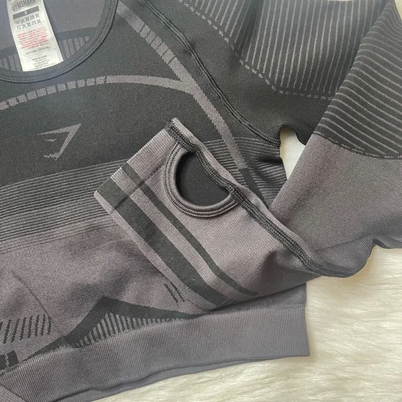 Gymshark Compression Crop Top Black Size Small - Picture 2 of 8